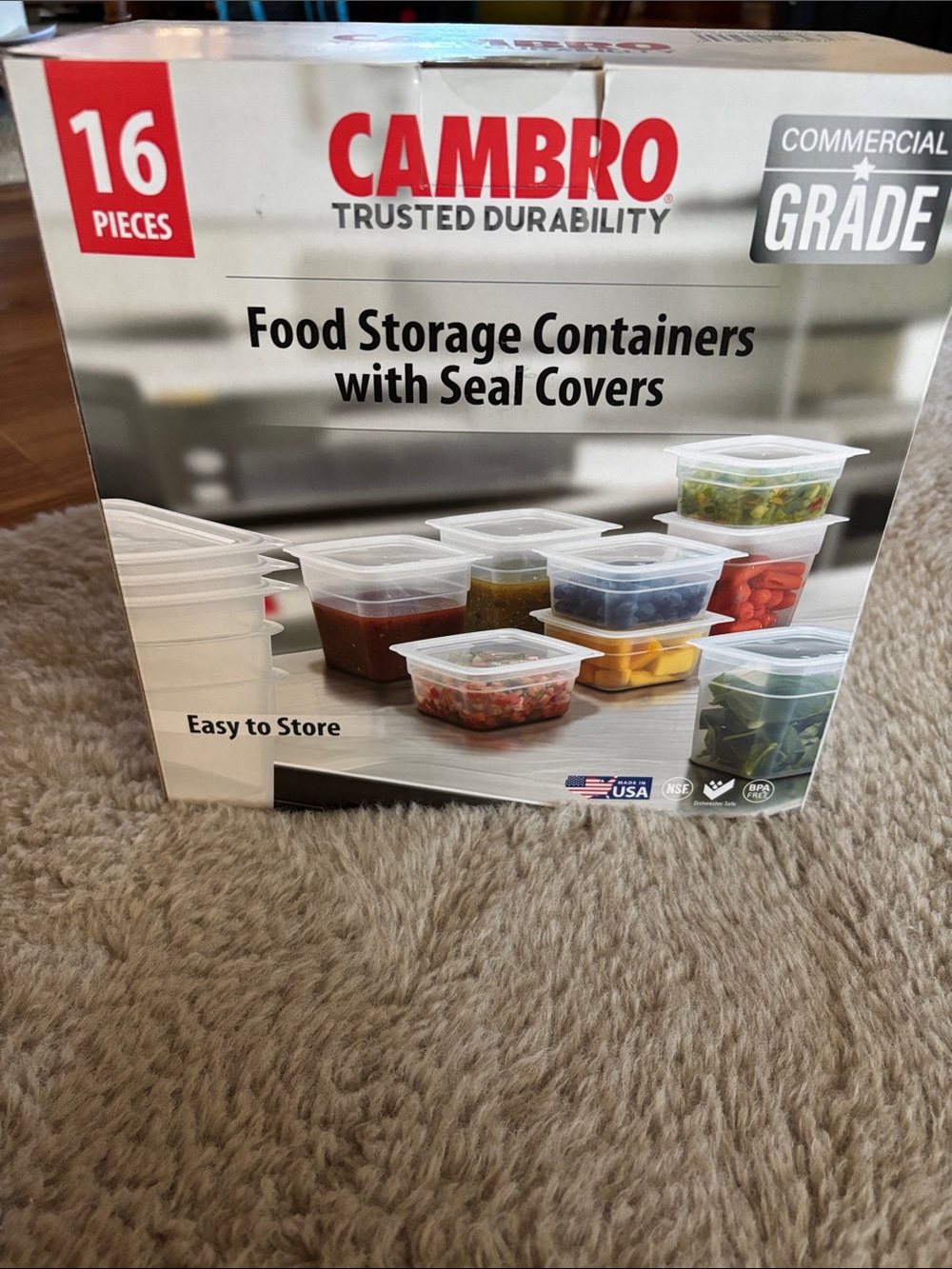 Cambro Clear Food Storage Containers with Seal Covers - 16 Piece NIB